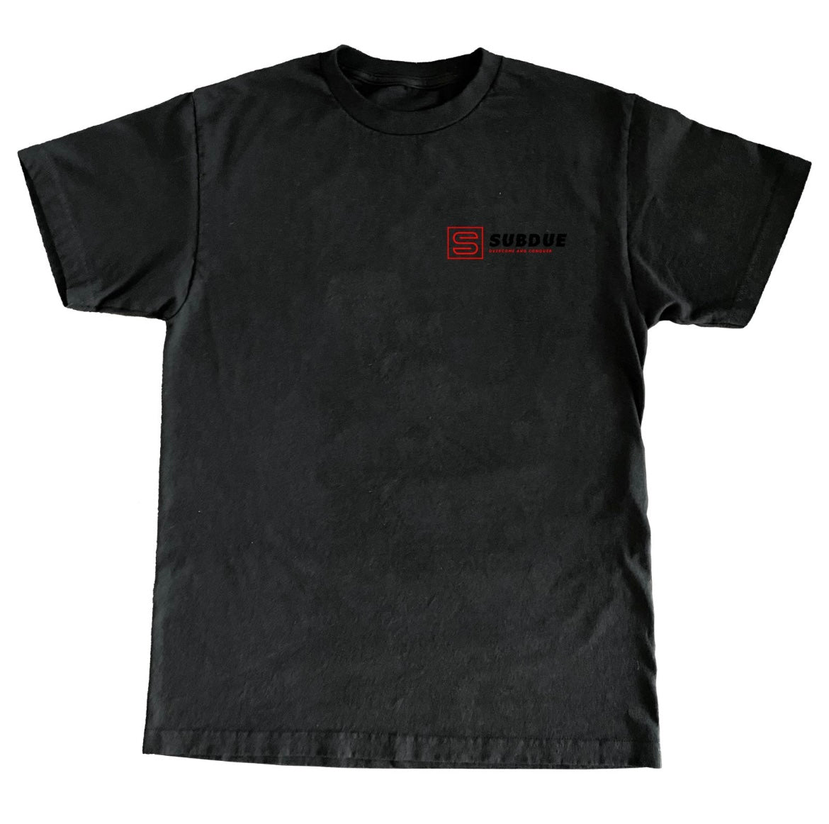 Oversized Midnight Black Short Sleeve Subdue T-Shirt - Black & Red Pocket Logo