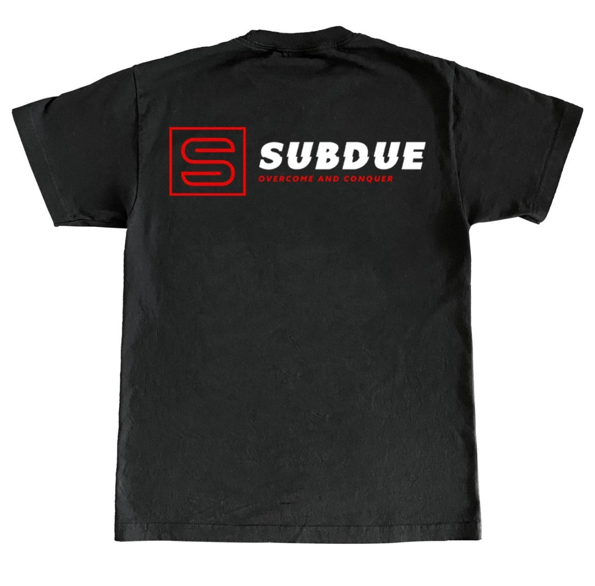 Oversized Midnight Black Short Sleeve Subdue T-Shirt - White & Red Pocket Logo