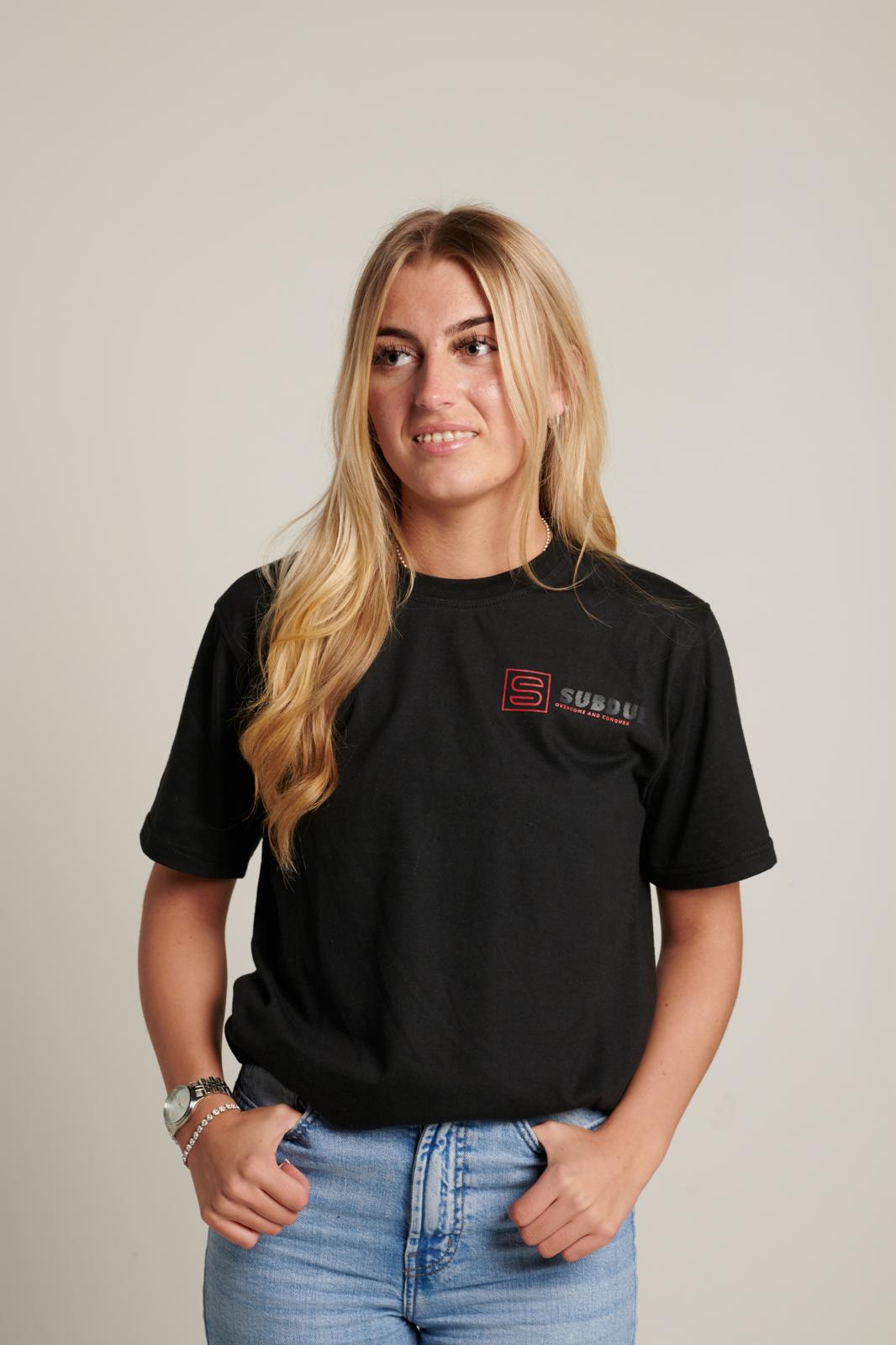 Everyday Wears Regular Midnight Black T Shirt With The Black & Red Pocket Subdue Logo